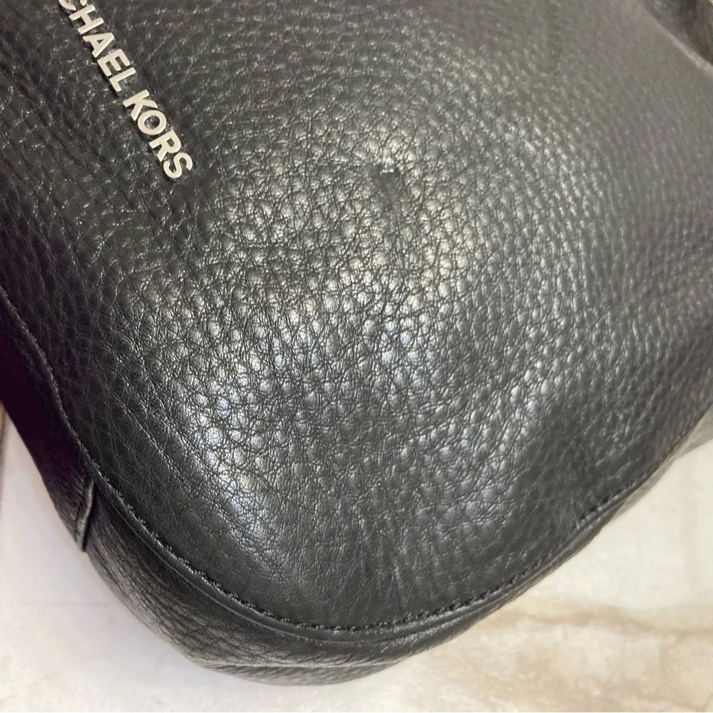 Michael kors soft black pebbled leather two way top handle crossbody bag